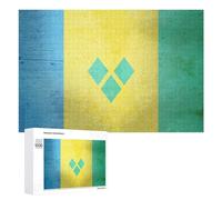 Flag of Saint Vincent And The Grenadines Wooden Jigsaw Puzzles for Adults Challenge Intelligent Picture Puzzle Games Gift for Family