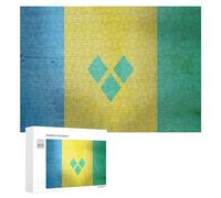 Flag of Saint Vincent And The Grenadines Wooden Jigsaw Puzzles for Adults Challenge Intelligent Picture Puzzle Games Gift for Family