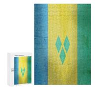 Flag of Saint Vincent And The Grenadines Wooden Jigsaw Puzzles for Adults Vertical Challenge Intelligent Picture Puzzle Games Gift for Family
