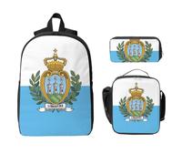 Flag of San Marino Backpack Set-3-in-1 Travel Bag Lunch Bag Storage Pouch