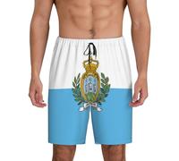 Flag Of San Marino Men'S 1-Pack Sleep Shorts Loungewear With Side Pockets, Breathable Fit, Available In Big.