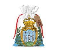 Flag Of San Marino Print Christmas Bag Holiday Present Sack Xmas For Seasonal Decor Gift Wrapping