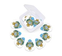 Flag of San Marino print Guitar Picks 12 Pack, Mixed (0.46-0.96mm) with Storage Case for Guitar,ukulele