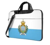 Flag of San Marino Print Stylish Printed Laptop Bag Modern Retro Computer Tote for Her Unique Birthday Gift, Black, 13 inch
