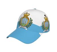 Flag of San Marino Printing Baseball Cap Unisex Fashion Twill Design Cap,Summer Adjustable Baseball Hat for Men Women Black