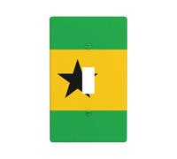 Flag of Sao Tome and Principe Printed Wall Plate, Polycarbonate Decorative Socket Cover for Home & Office