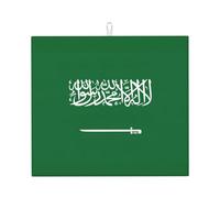 Flag of Saudi Arabia Print Absorbent Dish Drying Mat Countertop Pad Foldable Reusable Kitchen Sink Accessory