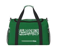Flag of Saudi Arabia print Carry on Luggage for Women Men Shoulder Weekender Crossbody Bag for Yoga Travel Must Haves, Black, One Size
