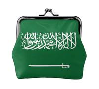Flag of Saudi Arabia print Cute Buckle Coin Purses Vintage Pouch Kiss lock Change Purse Wallets for Women Fashion, Black, One Size, Vintage