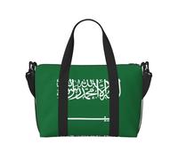 Flag of Saudi Arabia print Gym Bag for Women,Carry on Weekender Overnight Duffle Bag,Personal Item Tote Bag, Black, One Size