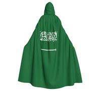 Flag Of Saudi Arabia Print Lightweight And Breathable Unisex Cloak For Halloween Cosplay Full Length Hooded