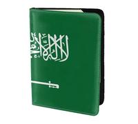 Flag Of Saudi Arabia Print Stylish Men Women 5.5 Inch Passport Travel Document Wallet For Secure Storag, Black, One Size