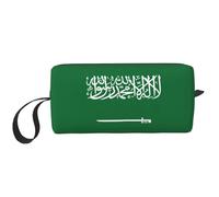 Flag of Saudi Arabia print Travel Toiletry Pouch, Pencil Bag Canvas Makeup Bag, Multi-Purpose Cosmetic Bag with Zipper, White, One Size