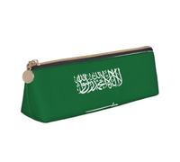 Flag of Saudi Arabia print Triangle Box Multi functional Makeup Bag, Office Travel and Daily Stationery Storage, White, One Size, Lightweight