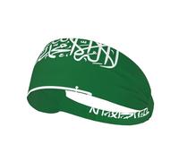 Flag of Saudi Arabia Printing Full-Print Elastic Exercise Headband, Adjustable Fit Great for Yoga,Hiking​ Exercise Headband