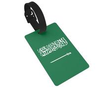 Flag of Saudi Arabia PVC Luggage Tag for Suitcases, Durable Travel ID Label with Name Card Removable Strap for Bags, 1 Pack