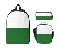 Flag of Saxony Backpack Set-3-in-1 Travel Bag Lunch Bag Storage Pouch | Waterproof Durable 600d Oxford. Fits 15in Laptop. Great For Work.