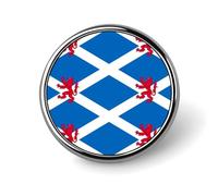Flag of Scotland with Lion Rampant Round Lapel Pin Button Brooch Tie Badge Elegant Hat Clothing Jewelry Accessories