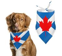 Flag of Scottish Canadians Funny Dog Bandanas Adjustable Triangle Pet Scarf Bib for Small Medium Large Cute Pets Supplies