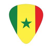 Flag of Senegal guitar pick set, 3 different thicknesses, 12 pieces for a variety of instruments