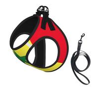 Flag Of Senegal Print Small Dog Harness And Leash Set, Adjustable Soft Vest With 360° Reflective Straps For Cats Puppy