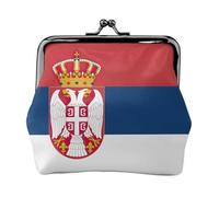 Flag of Serbia coin purse for women,small womens wallet,small makeup bag for purse,ultra-thin retro change wallet, Black, One Size, Art Deco