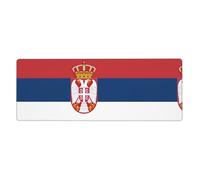 Flag of Serbia Keyboard and Mouse Pad, Extra Large Desk Cover, Spill Resistance Mat for Smooth Tracking