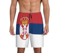 Flag Of Serbia Men'S 1-Pack Sleep Shorts Loungewear With Side Pockets, Breathable Fit, Available In Big.