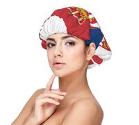 Flag of Serbia Premium Satin Sleep Cap - Protect Your Hair in Style, Black, One Size-M
