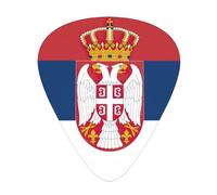Flag of Serbia print Guitar Picks 12 Pack Assorted Thickness for Guitar,ukulele,0.46/0.71/0.96mm