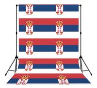 Flag of Serbia Print Large 5×7ft Seamless Polyester Fabric Photo Backdrop Curtain for Portrait Photoshoot Party Video