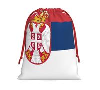 Flag Of Serbia Print Reusable Drawstring Gift Bags For Candy Bag Birthday, Wedding Or Daily