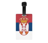 Flag of Serbia Printed Anti-Lost Luggage Tags Luggage Tags Suitable for Suitcases Backpacks and Golf Bags