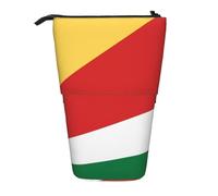 Flag of Seychelles Expandable Stand Pencil Pouch, Multi-Design Oxford Fabric, Adjustable Height, Multi-Use Cosmetic Bag