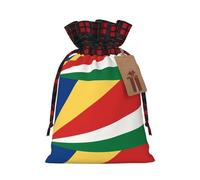 Flag Of Seychelles Holiday Printed Drawstring Pouch M For Festival Wrapping, Storage And Party Use