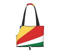 Flag Of Seychelles Pet Carrier Bag-Foldable Travel Tote For Small Dogs Cats, Portable Soft Sided Pet Crate With Seatbelt For Cat Puppy