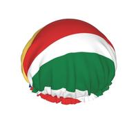 Flag of Seychelles Print Shower Cap - Reusable, Double Layer, Breathable, Adjustable Elastic Strap, Hotel Travel Essentials
