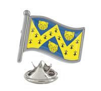 Flag of Shropshire County Flag Silver Lapel Pin Badge