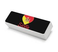 Flag of Sicilian Funny Glasses Case Hard Shell Eyeglasses Case Protector with Cleaning Cloth for Women Men