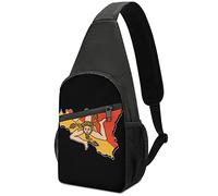 Flag of Sicily Crossbody Backpack Shoulder Bag Lightweight One Strap Sling Bag Travel Hiking Daypack