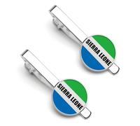 Flag of Sierra Leone Silver Tie Clip Suit Accessories for Men Necktie Bar Set Pin Business Wedding