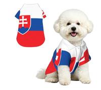 Flag of Slovakia Breathable Hawaiian Dog Shirt Summer Button Up Top for Small Medium Dogs M