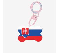 Flag of Slovakia Dog Tags Bone-Shaped Pet Tag,Acrylic Pet ID Tags Durable and Stylish,Perfect for Small to Large Pets