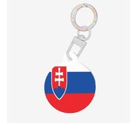 Flag of Slovakia Dog Tags Round Pet Tag,Acrylic Pet ID Tags Durable and Stylish,Perfect for Small to Large Pets