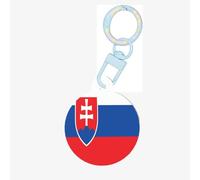 Flag of Slovakia Dog Tags Round Pet Tag,Acrylic Pet ID Tags Durable and Stylish,Perfect for Small to Large Pets