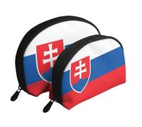 Flag of Slovakia Portable Bags Clutch Pouch.2-Piece Makeup Bag Set, Large & Small Travel Cosmetic Pouches
