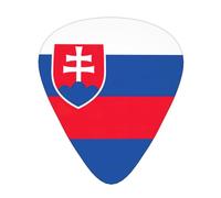 Flag of Slovakia print Celluloid Guitar Plectrums for Acoustic Guitar Bass,Guitar Picks with Organizer Box
