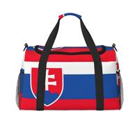 Flag of Slovakia Print Everyday Use Travel Duffle Bag Large Capacity Travel Bag Stylish Functional Bag, Black, One Size