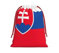 Flag Of Slovakia Print Reusable Drawstring Gift Bags For Candy Bag Birthday, Wedding Or Daily