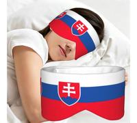 Flag of Slovakia Print Sleep Eye Cover Double Sided Full Wrap for Bed Flights Meditation